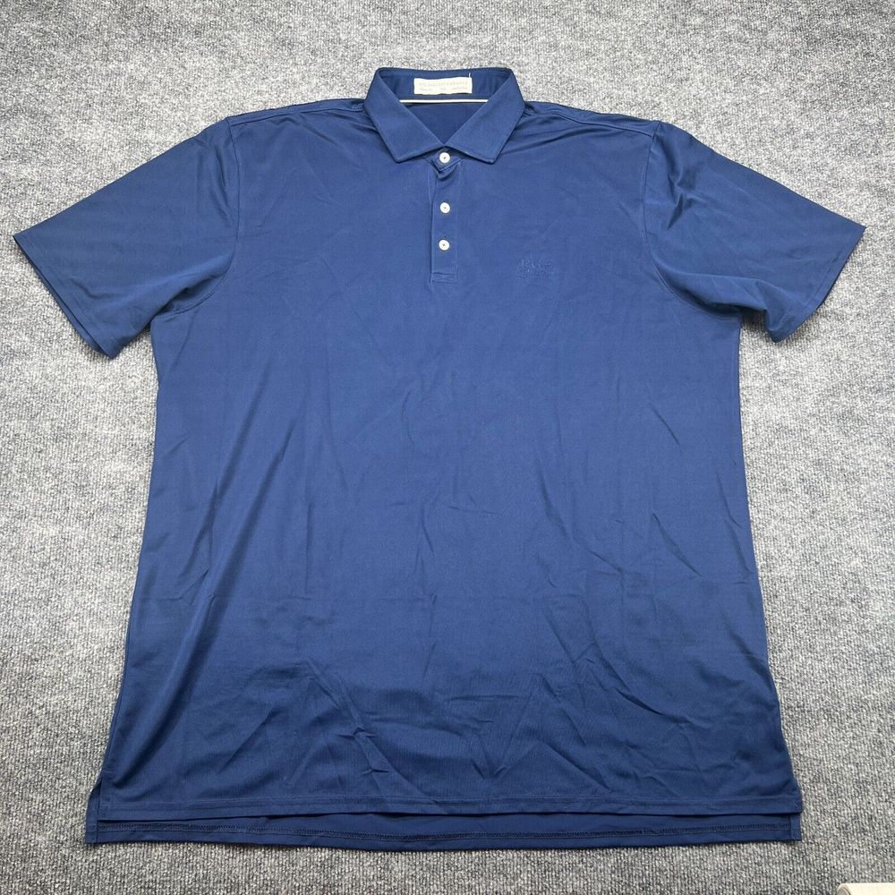 Holderness Bourne Polo Shirt Men XXL 2XL Blue Golf Performance ***FLAWS***